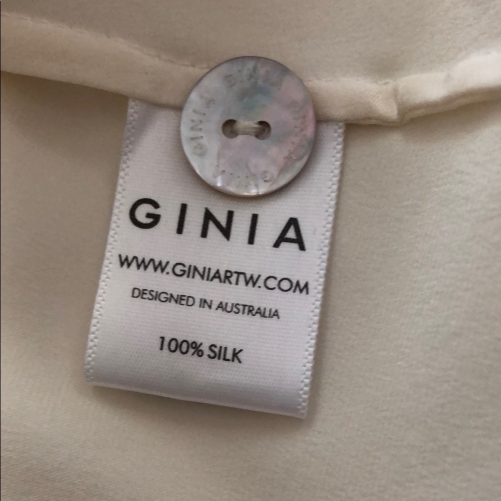 NWT Ginia Cream Silk Pajama Top - Picture 13 of 16
